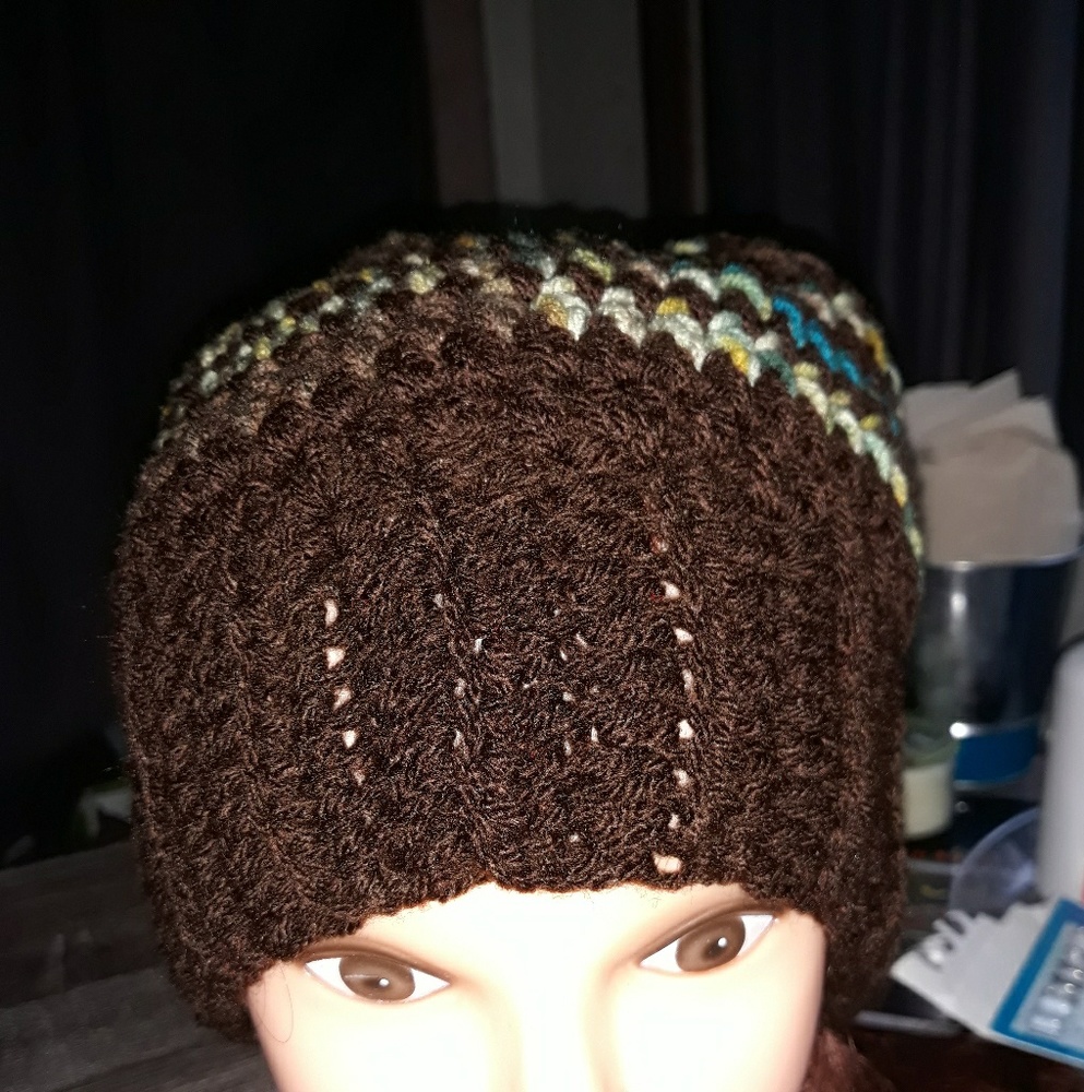 Crochet pop of color beanie